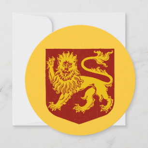 Convite Leão ouro no Red Shield Heraldry