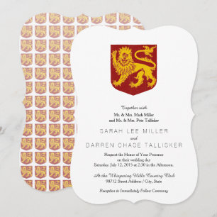 Convite Leão ouro no Red Shield Heraldry