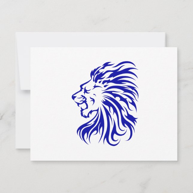 Convite Leão Rei da selva, presentes de amantes de leões,  (Verso)