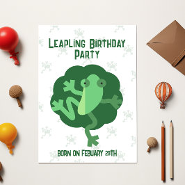 Convite Leap Birthday 29 fevereiro Leaper Modern Sapo