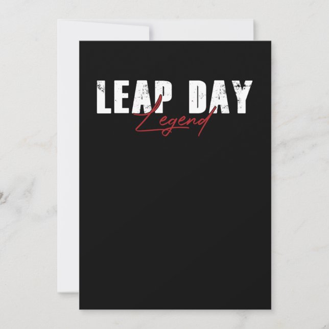 Convite Leap Day Legend Leap Year 29 Gift Fevereiro (Frente)