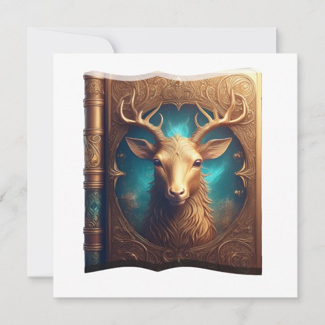 Convite Leather Bound Copy Of A Deer Hunting Guide (Frente)