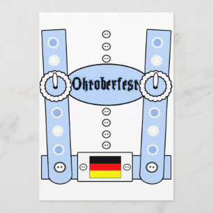 Convite Lederhosen engraçados do Oktoberfest Azul
