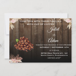 Convite Legal boho moderno e elegante Casamento de Café