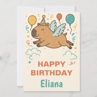 Convite legal Capybara para meninos e meninas feliz aniver