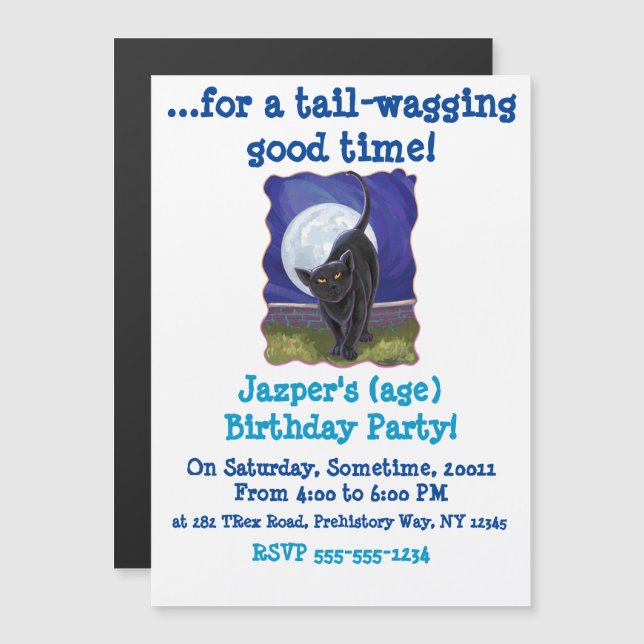 Convite legal de Cabeças de Gato Preto e Caudas (Frente/Verso)