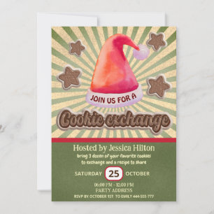 Convite Legal diversão retro santa que festa de troca de b