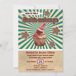 Convite Legal diversão retro tipografia cookie exchange pa