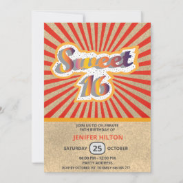 Convite Legal divertimento retrô tipografia doce 16