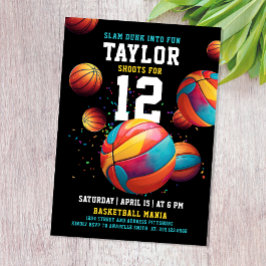 Convite Legal festa de basquete de basquete no Black Bday