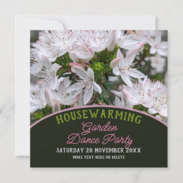 Convite Legal Flores brancas cor-de-rosa Festa do Jardim d