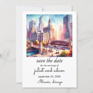 Convite Legal horizonte de casamento de chicago salve a da