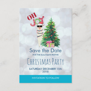 Convite Legal Llama no Silver Bokeh e Icy Blu Salvar a Dat