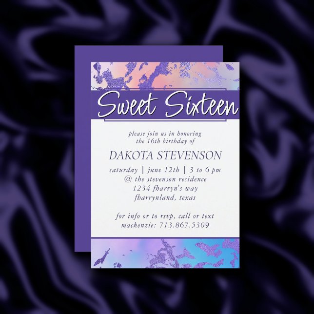 Convite Legal Marble | Milho Púrpura, cor azul-turquesa, d (Criador carregado)