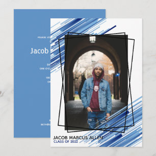 Convite legal para Graduação de Foto Abstrato Az