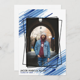 Convite legal para Graduação de Foto Abstrato Azul