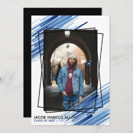 Convite legal para Graduação de Foto Abstrato Azul