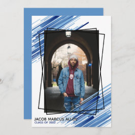 Convite legal para Graduação de Foto Abstrato Azul