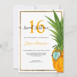 Convite Legal quadro de ouro de abacaxi doce 16 fotografia