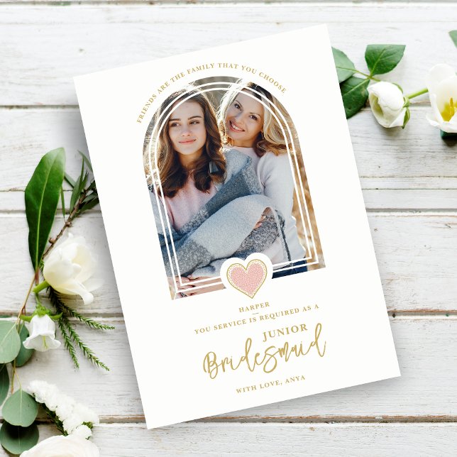 Convite Legal Rico Moderno Jr Bridesmaid Coração de Lace R (Criador carregado)