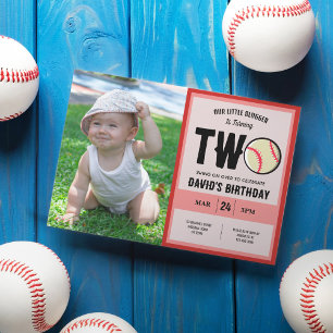 Convite Legal segundo aniversário de Fotografia de Basebal