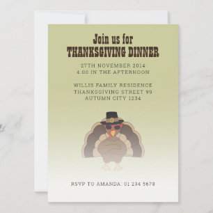 Convite Legal Turquia com óculos escuros janta de Ação de 