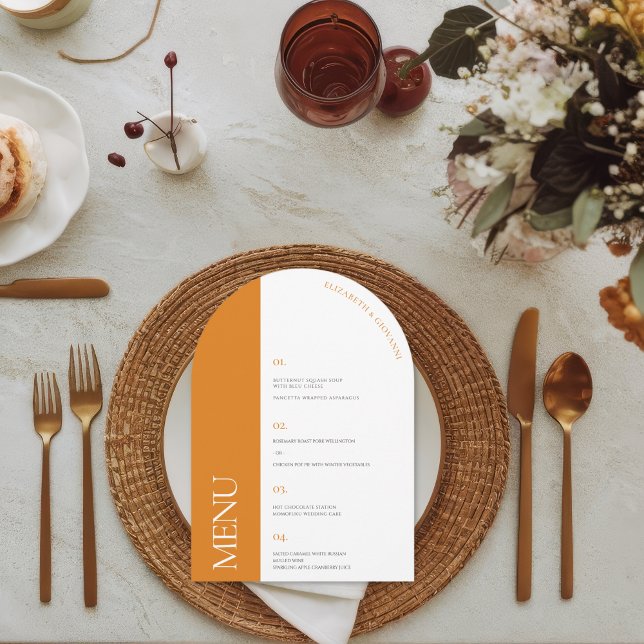 Convite Legitimidade de Arch Moderna | Menu Casamento (Criador carregado)