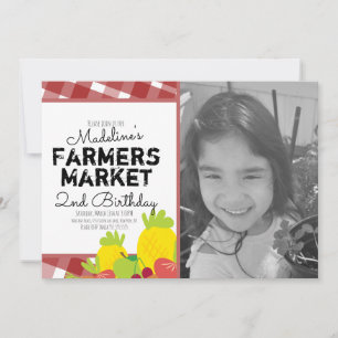 Convite Legumes do Mercado de Verão de Aniversário Foto