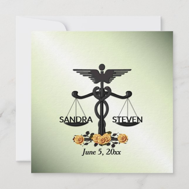 Convite Lei e Medicina União Amarela Rosa Verde (Verso)