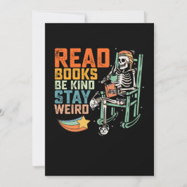 Convite Leia Livros Seja Gentil Fique Esquisito Esqueleto