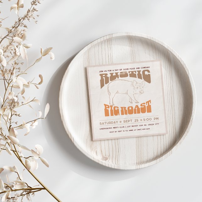 Convite Leitão Rústico (Criador carregado)