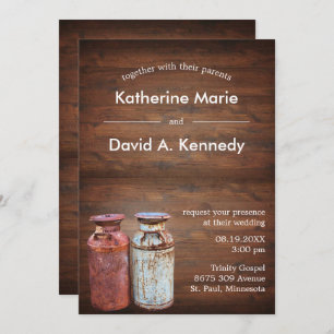 Convite Leite Cans País Casamento Russo Antigo Orçamento d