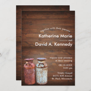 Convite Leite Cans País Casamento Russo Antigo Orçamento d