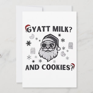 Convite Leite e Biscoitos Gyatt, Papai Noel Engraçado Gera