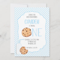 Leite e Biscoitos menino azul primeiro Aniversário