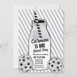 Convite Leite e Cookie Sweet Boy Primeiro Aniversário