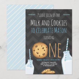 Convite Leite e Cookies Primeiro Aniversário