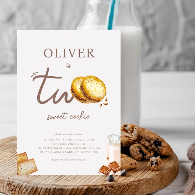 Convite Leite e cookies transformando duas Festas de anive (Criador carregado)