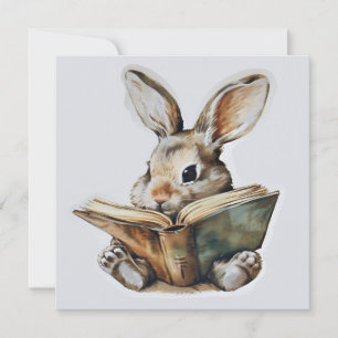Convite Leitura de coelho bonito — crianças