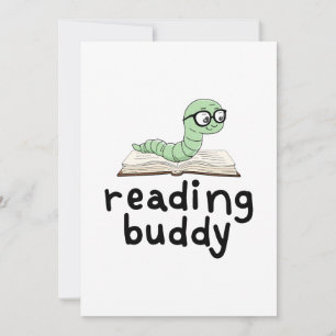 Convite Leitura do Bookworm Bonito Amigo com Livro