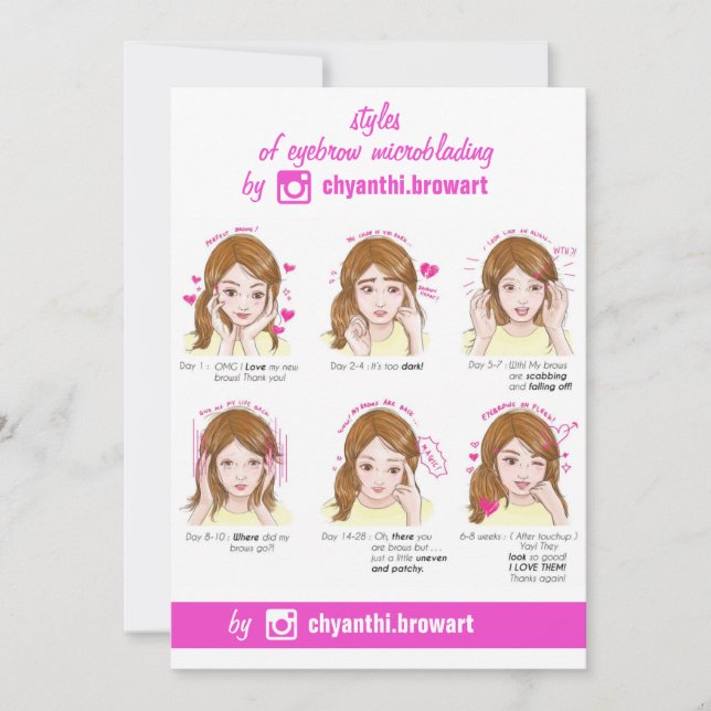 Convite Leitura, Microbexiga, com instruções cor-de-rosa (Frente)