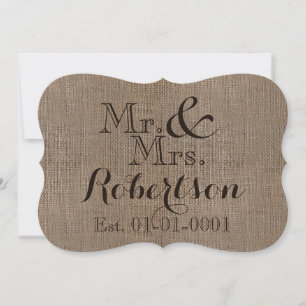Convite Lembrança de casamento rústica personalizada com a