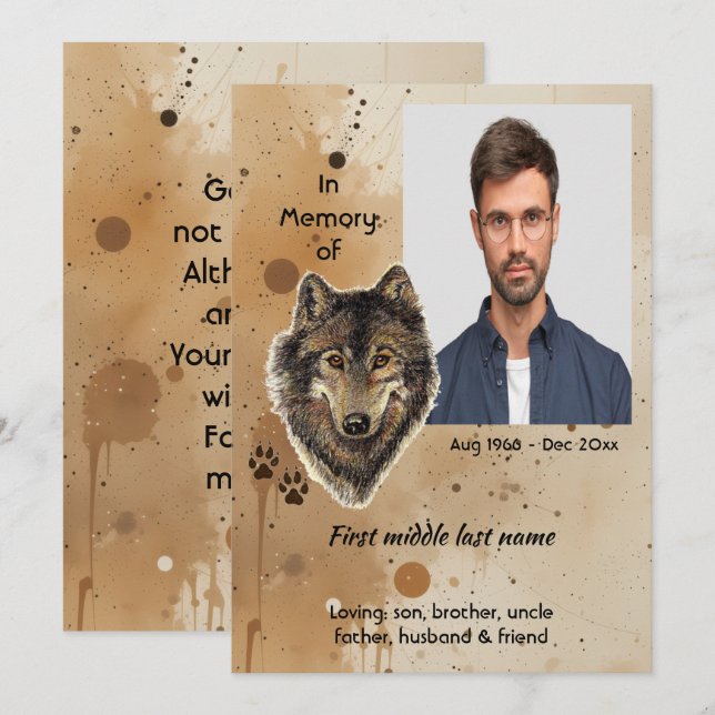 Convite Lembrança Memorial Lobo Lobos Animal (Frente/Verso)