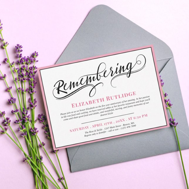 Convite Lembrando o Aniversário da Morte Rosa Negra (Criador carregado)