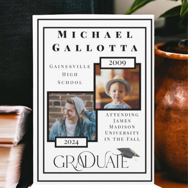 Convite Lembre-se quando 2 Formando fotográfico anunciar f (Criador carregado)