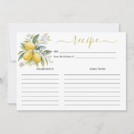 Convite Lemon Blossom Watercolor Recipe Card