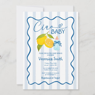 Convite Lemon Blue Italy Tao Chá de fraldas Invite