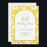 Convite Lemon Citrus 60th Birthday<br><div class="desc">Citro limão 60º convite de aniversário. Fácil de mudar o texto. design de aquarela bonito.</div>