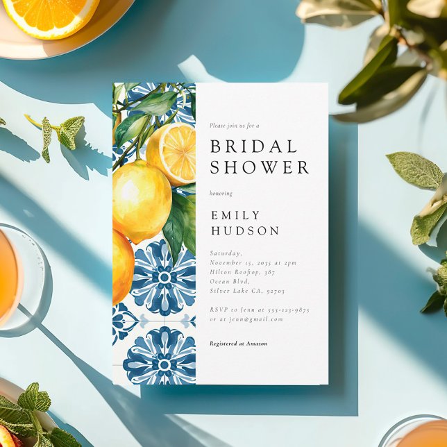 Convite Lemon Citrus Positano Chá de panela italiano (Criador carregado)