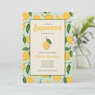 Convite Lemon Citrus Squeeze Summer Birthday Invite